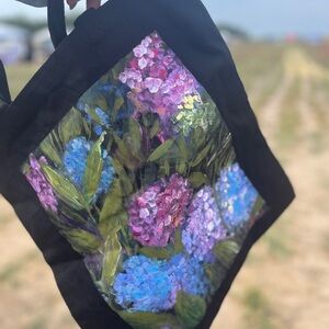 Handpainted eco friendly shoppers tote